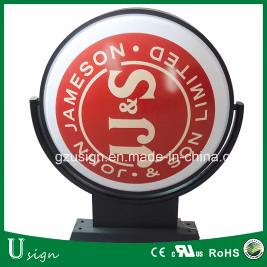 New Custom Outdoor LED Advertising Display, Acrylic Vacuum Forming Rotating Light Sign Board
