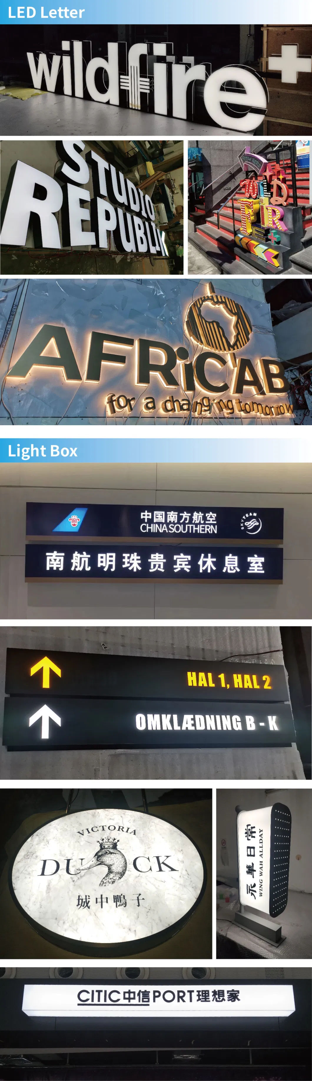 Vacuum Forming Light Box Sign Double Sided Outdoor Advertising Light Box