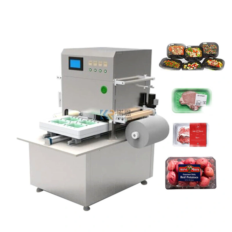 Automatic Plastic Meal Food Salad Tray Sealer Plastic Box Tray Sealing Machine Vacuum Bowl Vacuum Map Tray Packing Machine