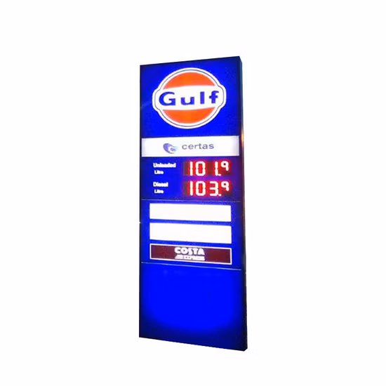 3D Vacuum Forming Advertising Film Silicon Edge Trim LED Stand Stainless Steel Frame Gas Station Waterproof LED Light Box